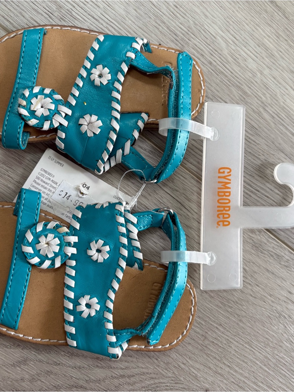 Gymboree Turquoise Floral Strap Sandals